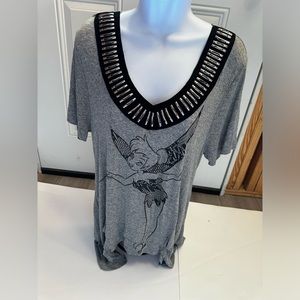 Disney XLarge Tinkerbell shirt with Silver Beading
